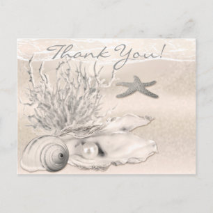 Dream Shore Beach Sepia Thank You Postcard
