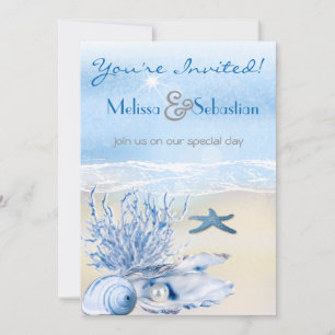 Dream Shore Beach Very Blue Wedding Invite