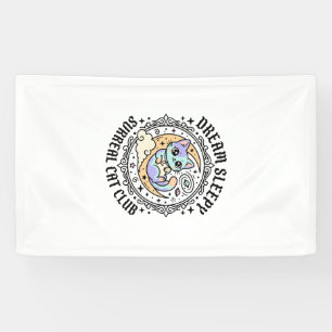 Dream Sleepy Surreal Cat Funny Cat Lover Design - Banner