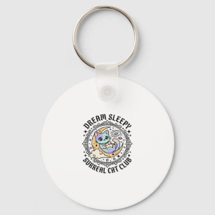 Dream Sleepy Surreal Cat Funny Cat Lover Design - Key Ring