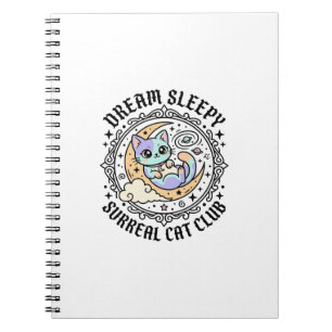 Dream Sleepy Surreal Cat Funny Cat Lover Design - Notebook