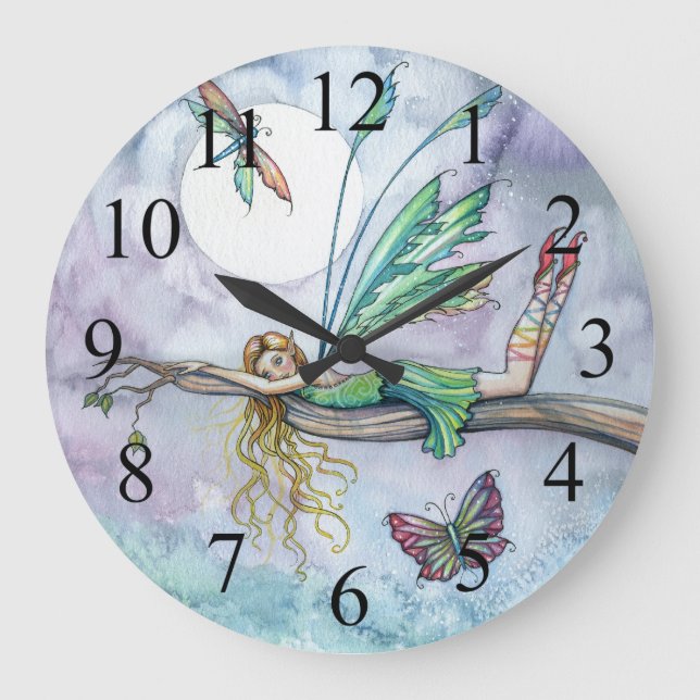 Dream Spot Colourful Fairy and Butterfly Clock (Front)