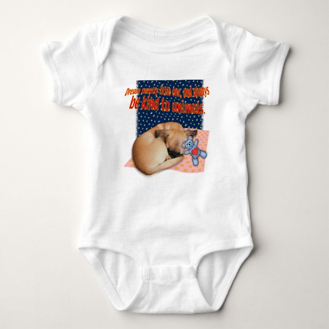Dream sweetly little one, baby bodysuit (Front)