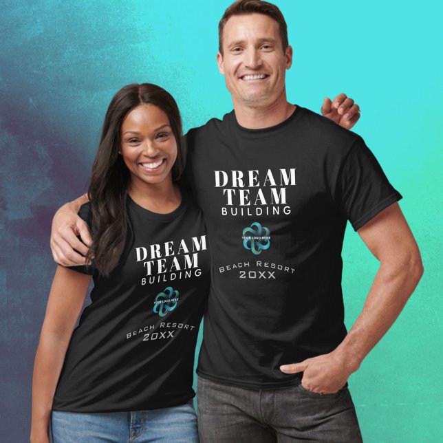 Dream Team Building Black and White Logo Employee T-Shirt (Creator Uploaded)