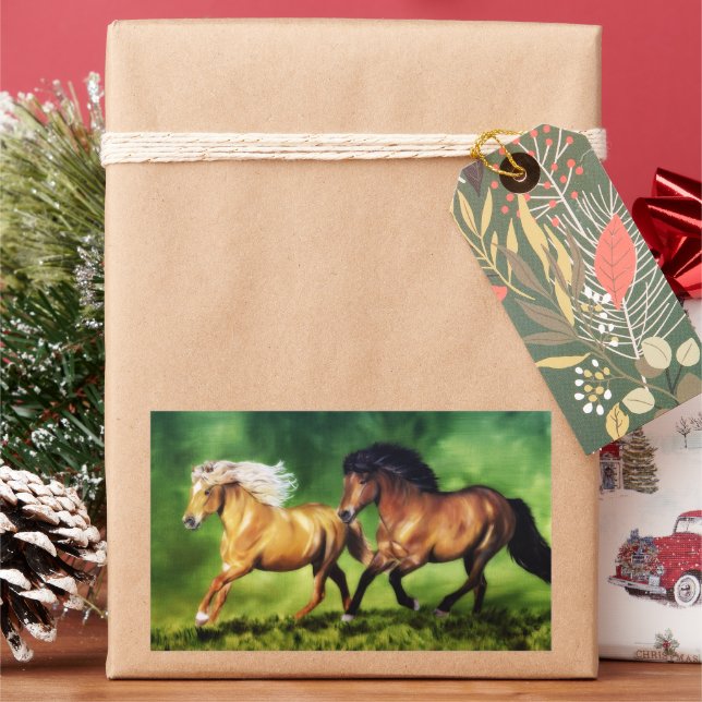 Dream Team-Icelandic Horses Rectangular Sticker (Holiday)