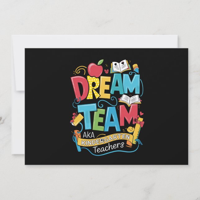 Dream Team Kindergarten Teachers Back to School Invitation (Front)