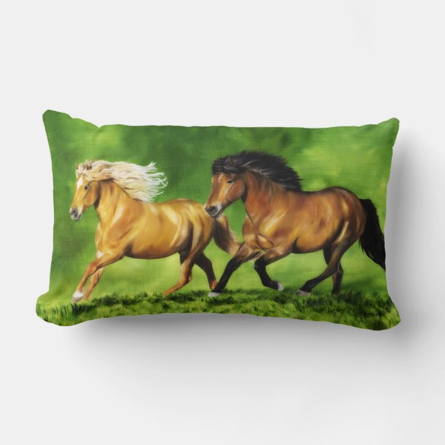 Dream Team of Icelandic Horses Lumbar Cushion (Front)