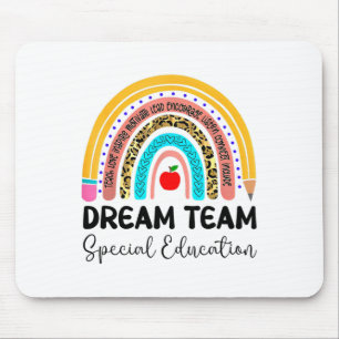 Dream Team Special Education Boho Rainbow Leopard Mouse Pad