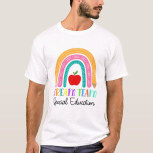 Dream Team Special Education Rainbow Pencil Apple T-Shirt