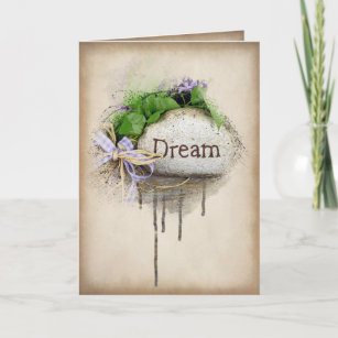DREAM text carved in stone Card