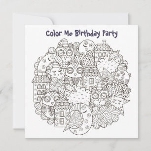 *~* Dream Time Customisable COLOR ME Birthday Invitation