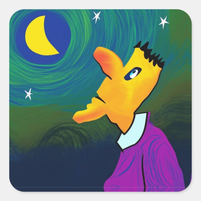 dream time square sticker (Front)