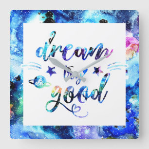 Dream. Try. Do Good. Square Wall Clock