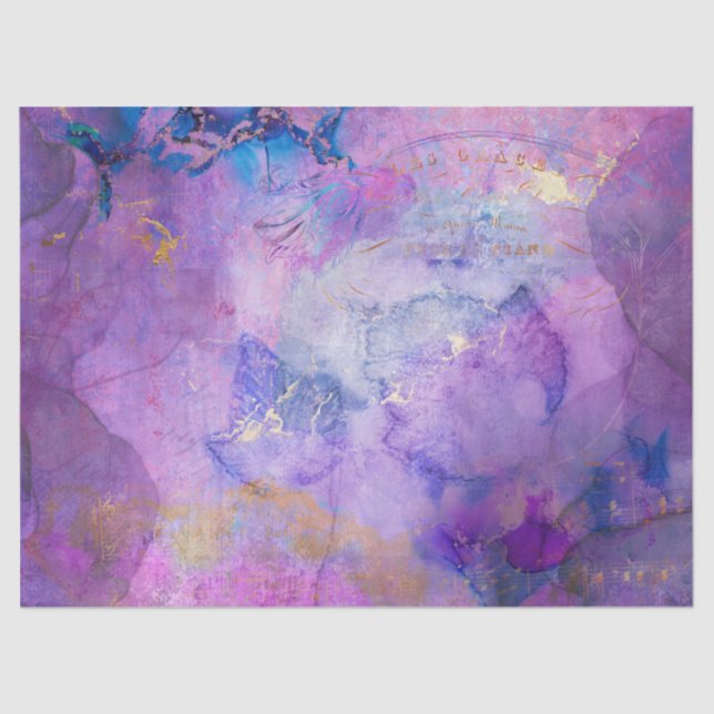 Dream Violet Collage Decoupage Tissue Paper (Front)