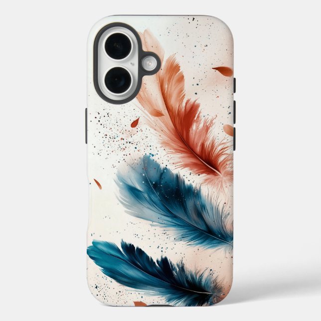 Dream Watercolor Artistic Feather Phone Case (Back)