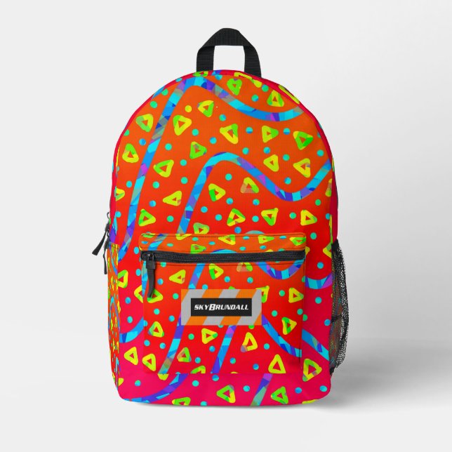Dream Wave Festival - Warm Candy Rain Printed Backpack (Front)