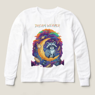 Dream Weaver: Whimsical Raccoon Moon Art T-Shirt