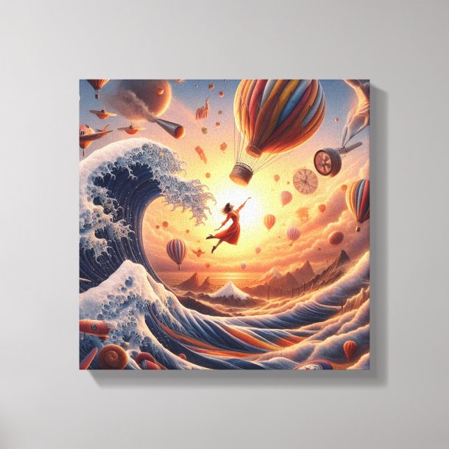 Dream Weaver's Journey: Fantasy Hot Air Balloons Canvas Print (Front)