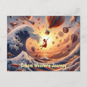 Dream Weaver's Journey: Fantasy Hot Air Balloons Postcard