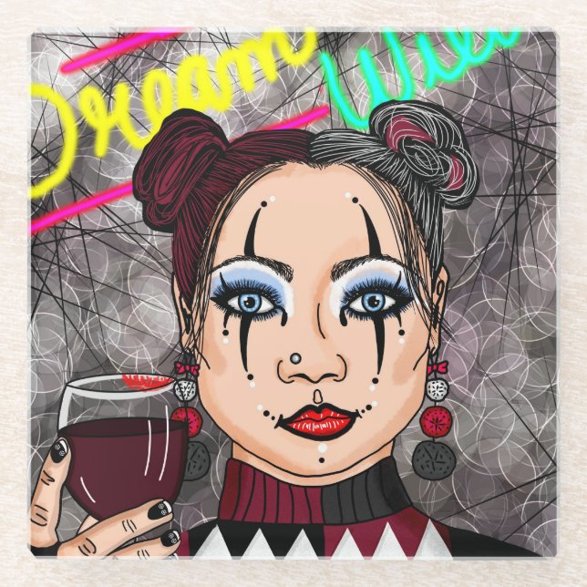 Dream Wild Goth Girl      Glass Coaster (Front)