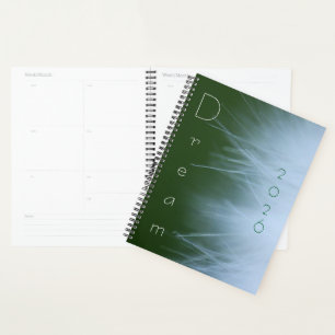 "Dream" with Wispy Dandelion Fluff Background Planner