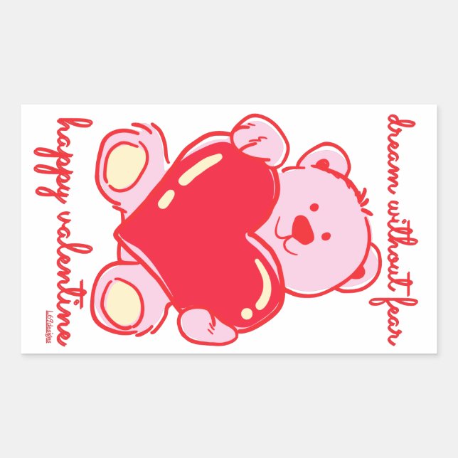 DREAM WITHOUT FEAR HAPPY VALENTINE gift            Rectangular Sticker (Front)
