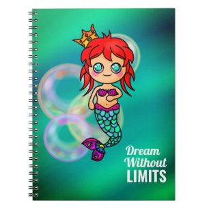 Dream Without Limits Mermaid School Pretty Ocean Notebook
