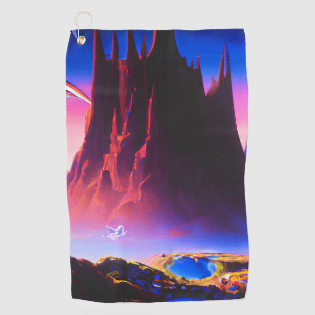 Dream World Oil Painting Golf Towel (Front)