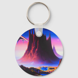 Dream World Oil Painting Key Ring