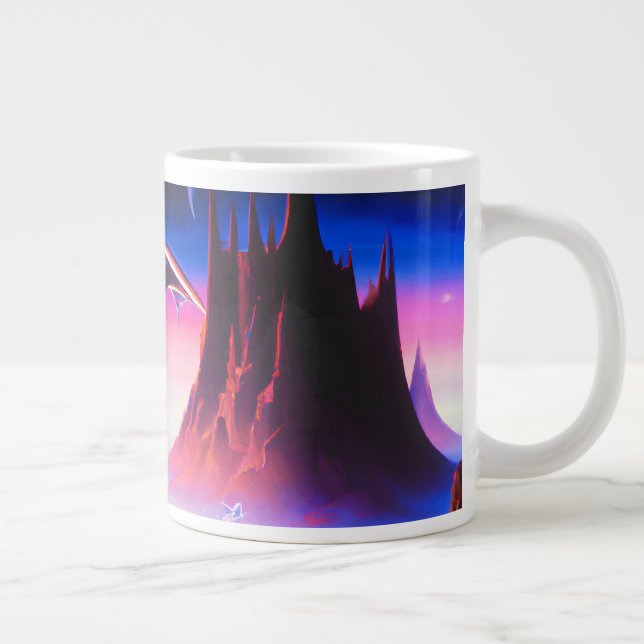 Dream World Oil Painting Large Coffee Mug (Right)