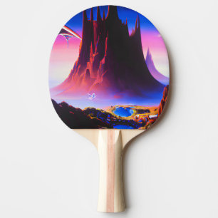 Dream World Oil Painting Ping Pong Paddle