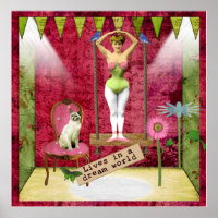 Dream World Vintage Funky Ballerina Altered Art 