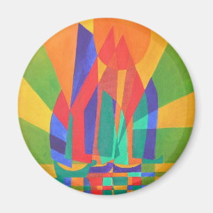 Dreamboat A Cubist Junk In Primary Colours Magnet