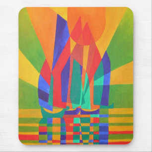 Dreamboat - Cubist Junk In Primary Colours Mouse Pad