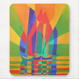Dreamboat - Cubist Junk In Primary Colours Mouse Pad