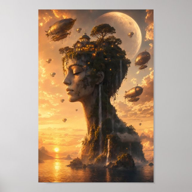 Dreambound Steampunk Sky Island Poster (Front)