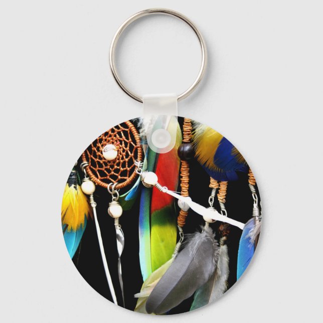 Dreamcatcher and Feathers Key Ring (Front)
