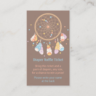 Dreamcatcher Baby Shower Diaper Raffle Ticket Enclosure Card
