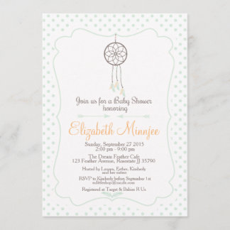 Dreamcatcher Baby Shower invitation neutral colour