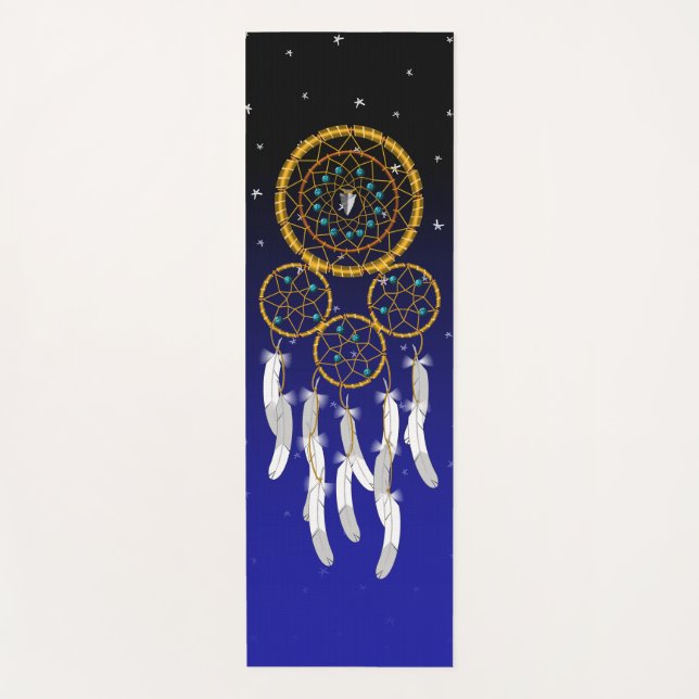 Dreamcatcher--Blue Turquoise Yoga Mat (Front)