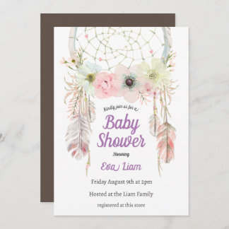 Dreamcatcher Bohemianism Baby shower Invitation