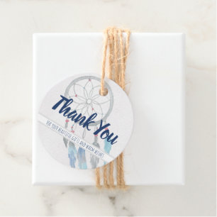 Dreamcatcher Boho Baby Shower Thank You Favour Tags