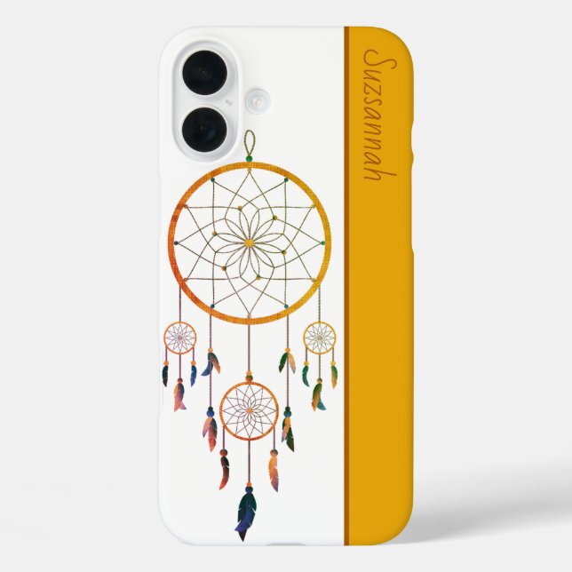Dreamcatcher Colourful Feathers Boho Custom Name  Case-Mate iPhone Case (Back)