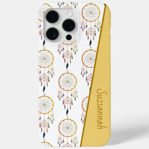 Dreamcatcher Feather Pattern Boho Custom Name  iPhone 15 Pro Max Case