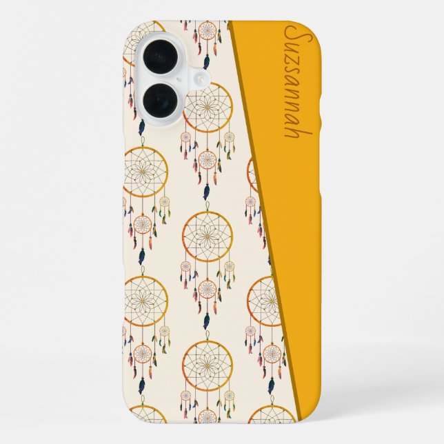Dreamcatcher Feather Pattern Boho Custom Name  iPhone Case (Back)
