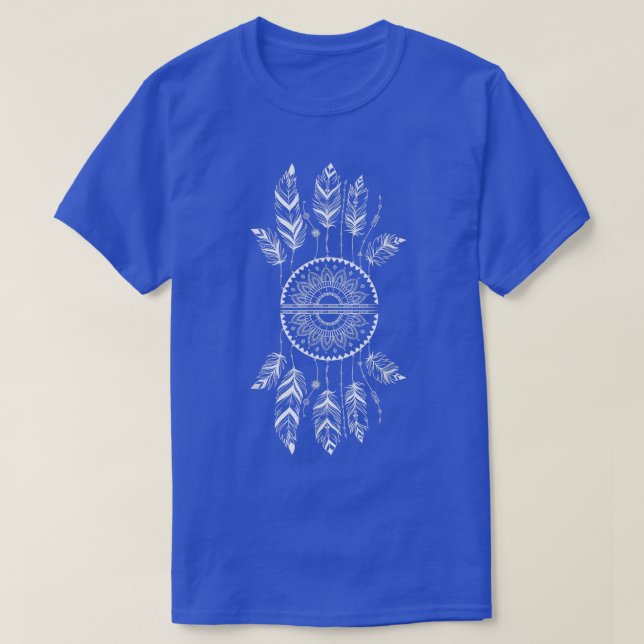 Dreamcatcher Feathers Native Dreams Indian Esoteri T-Shirt (Design Front)
