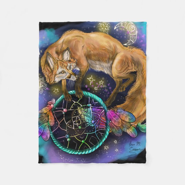 DreamCatcher Fox Fleece Blanket (Front)