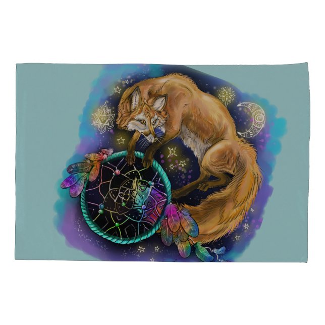 Dreamcatcher Fox Pillowcase (Back)