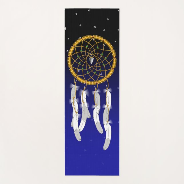 Dreamcatcher--Green Turquoise Yoga Mat (Front)