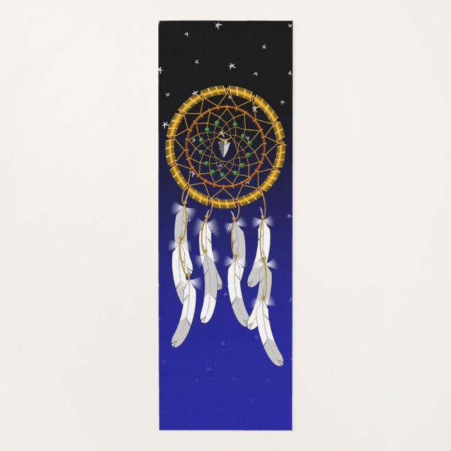 Dreamcatcher--Green Turquoise Yoga Mat (Front)